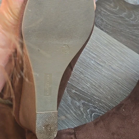 Journee Collection Chocolate Brown Wedge Boots Size 7.5 New *retail $100* - Picture 4 of 6